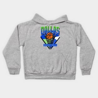 Dallas Baskebtall 90s Throwback Kids Hoodie